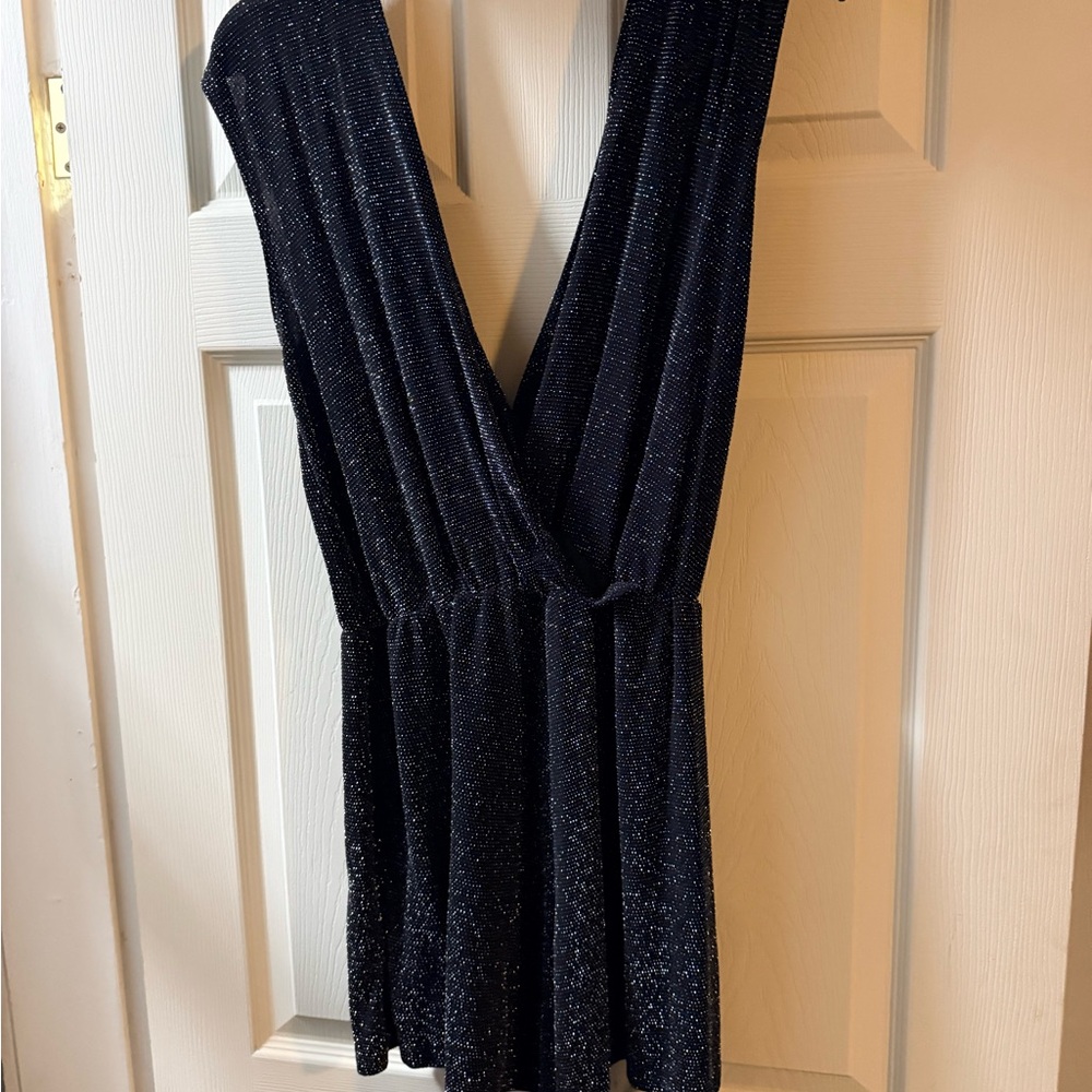 Sparkly Black Sleeveless Romper (Large)